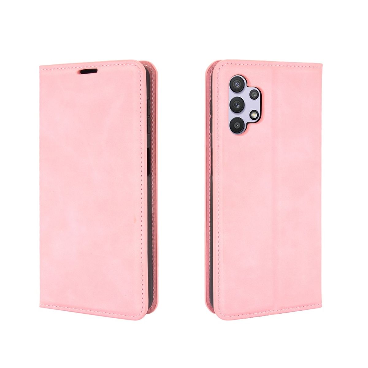 GENERICO - Funda Case para Samsung A32 5G Flip Cover Rosa Antishock Resistente
