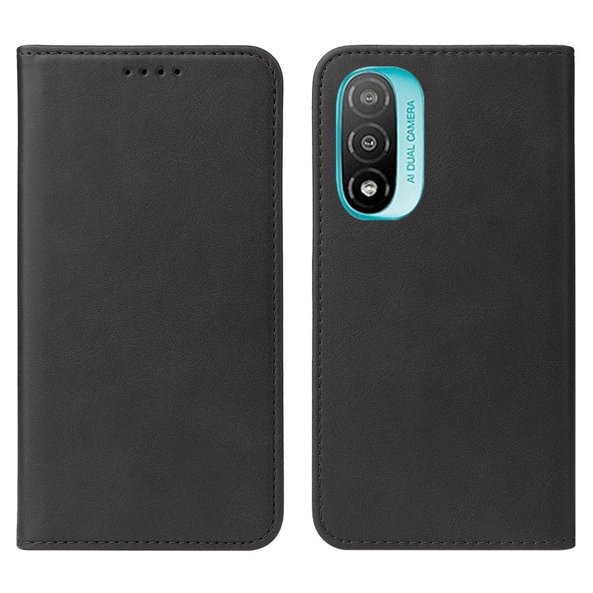 GENERICO - Funda para Motorola Moto E30 Flip Cover Negro Antishock Resistente