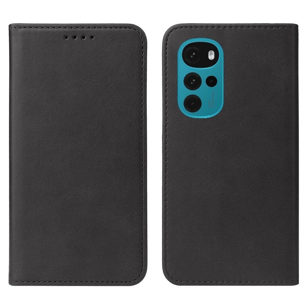 GENERICO - Funda para Motorola Moto G22 Flip Cover Negro Antishock Resistente