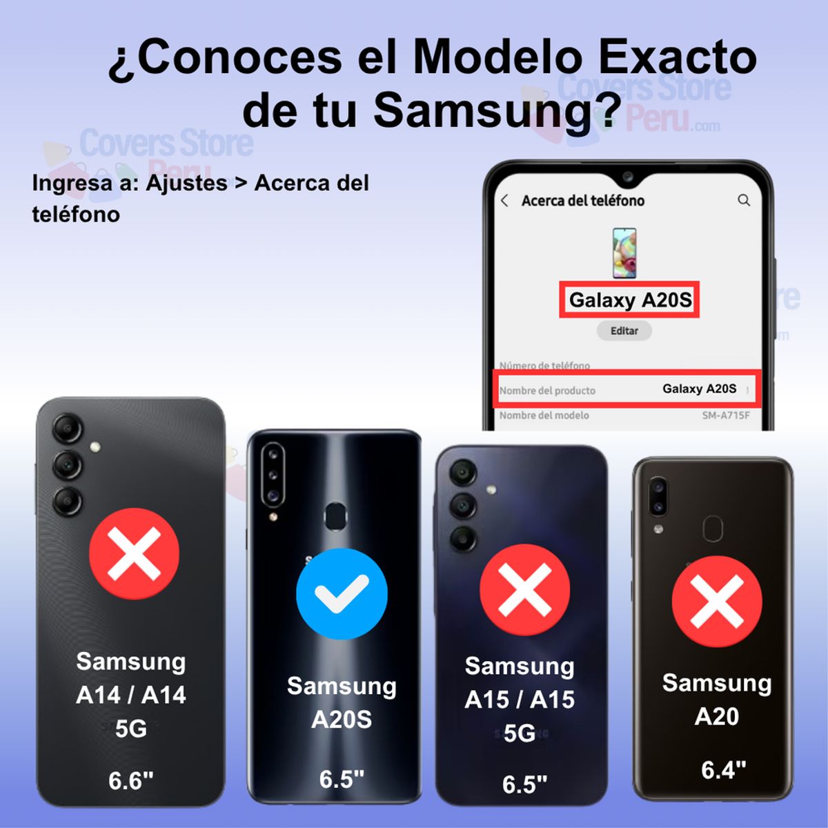 GENERICO - Funda Case para Samsung A20S Flip Cover Azul Antishock Resistente