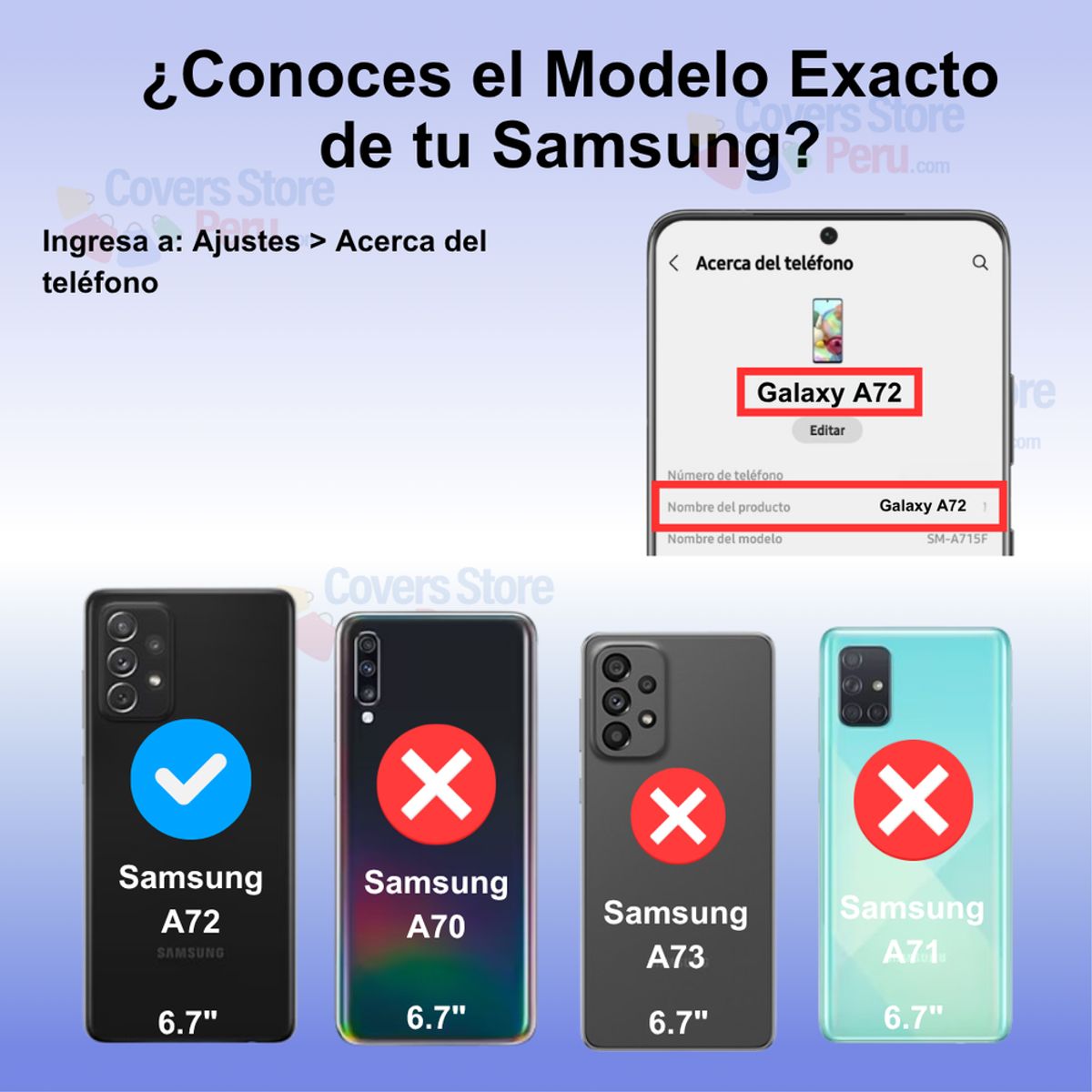 GENERICO - Funda Case para Samsung A72 Flip Cover Azul Antishock Resistente
