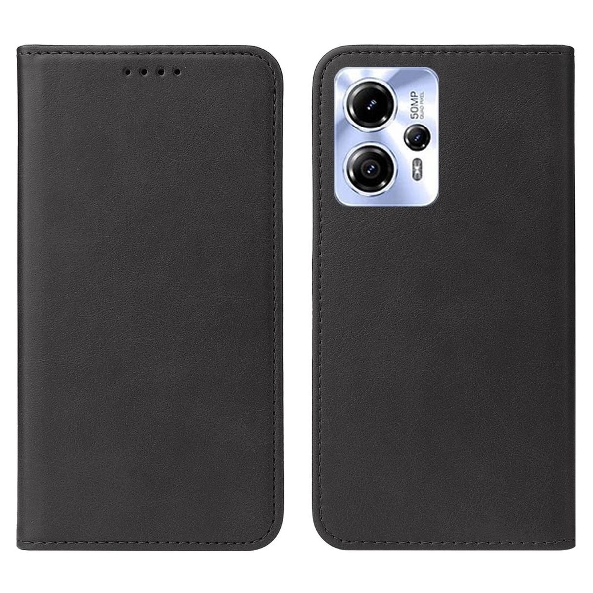 GENERICO - Funda para Motorola Moto G13 Flip Cover Negro Antishock Resistente