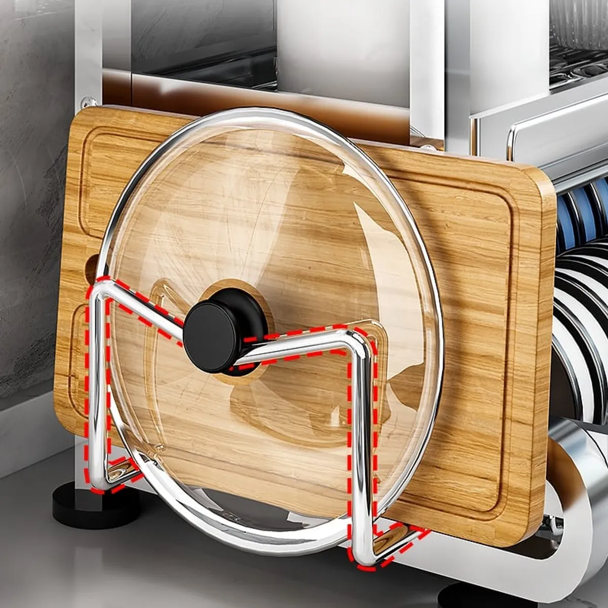 GENERICO - escurridor de platos de 2 niveles de acero inoxidable