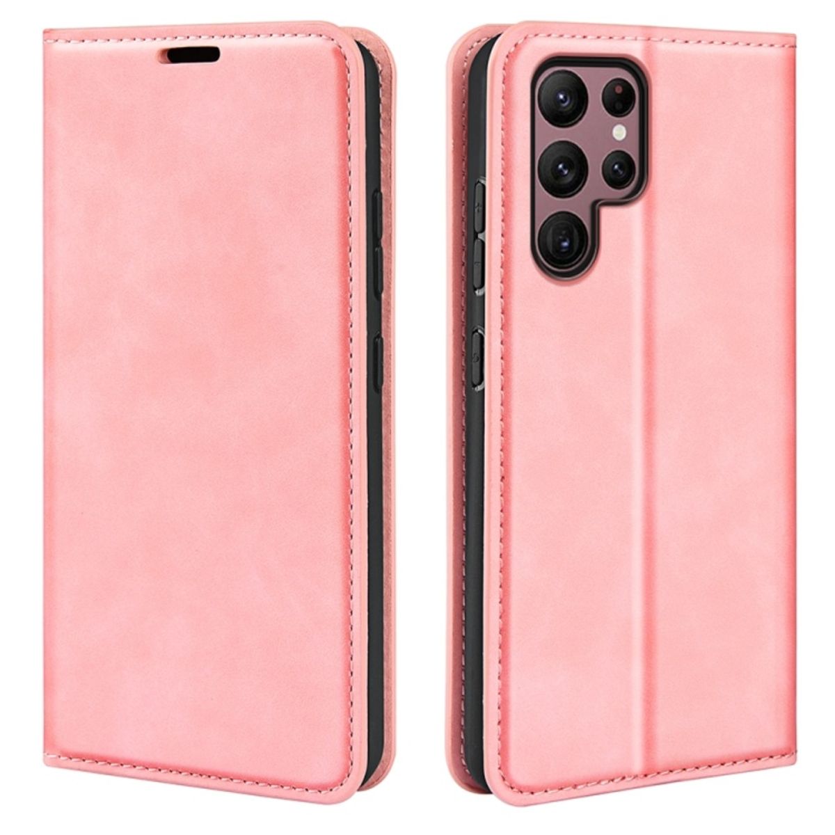 GENERICO - Funda Case para Samsung S23 Ultra Flip Cover Rosa Antishock Resistente