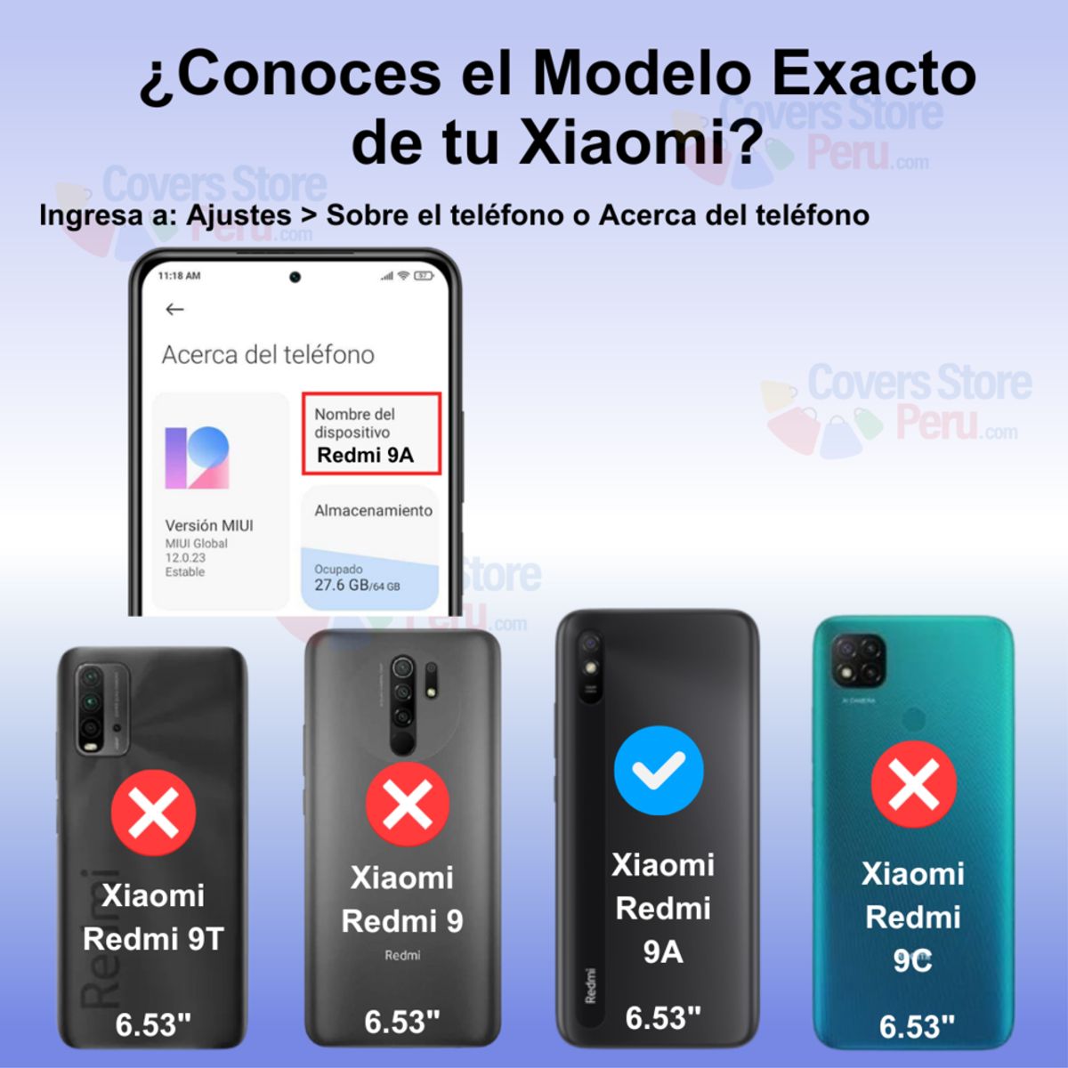 GENERICO - Funda Case para Xiaomi Redmi 9A Flip Cover Azul Antishock Resistente