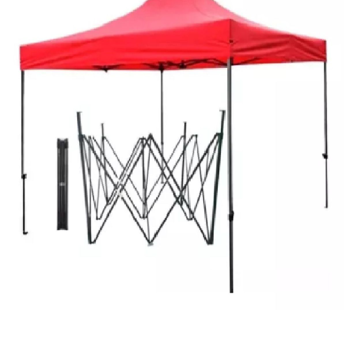 GENERICO - Toldo Plegable 3x3 Para Playa Lona Impermeable Rojo