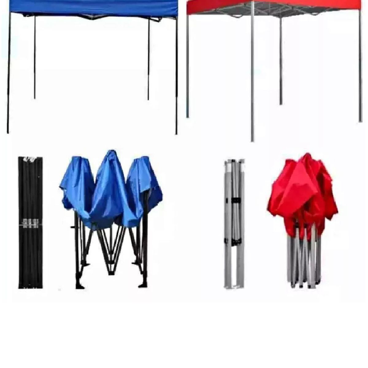 GENERICO - Toldo Plegable 3x3 Para Playa Lona Impermeable Rojo