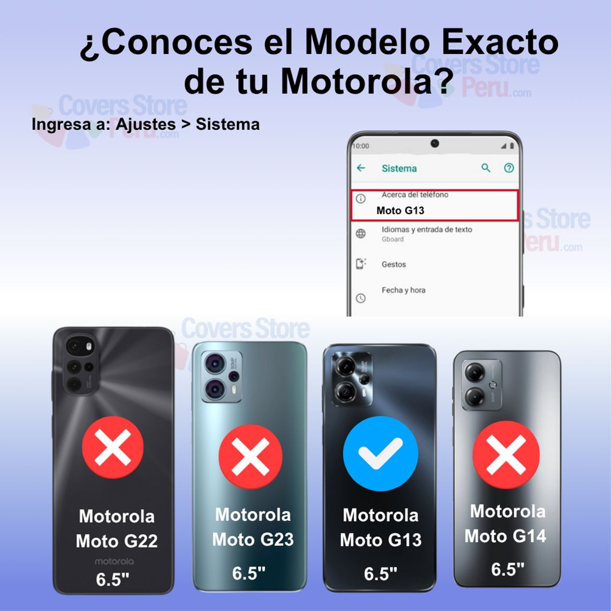 GENERICO - Funda Case for Motorola Moto G13 Flip Cover Azul Antishock Resistente