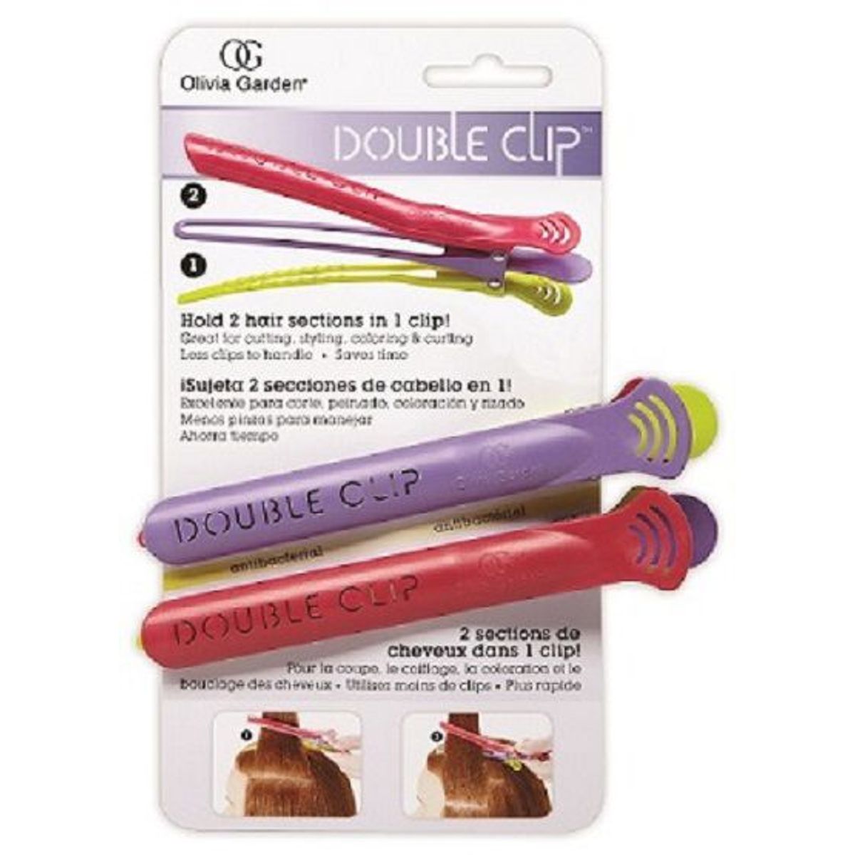 OLIVIA GARDEN - DOBLE CLIP OLIVIA GARDEN ( 2 CLIPS POR PAQUETE)