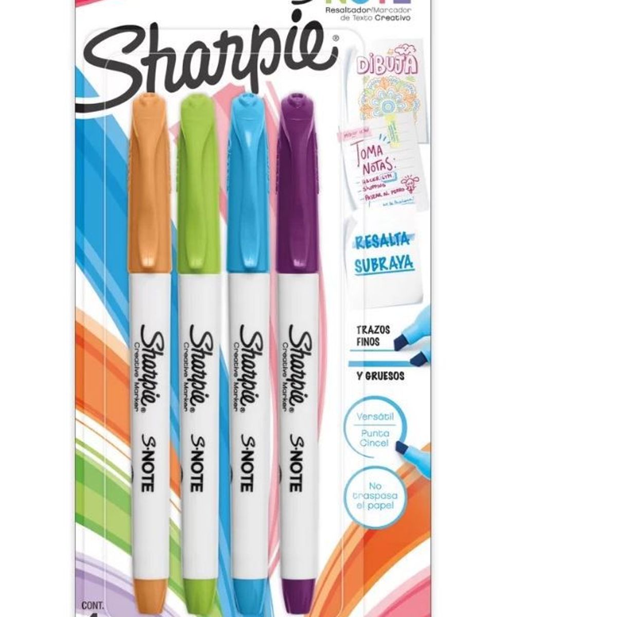 GENERICO - Resaltador 4 Colores Intensos Sharpie