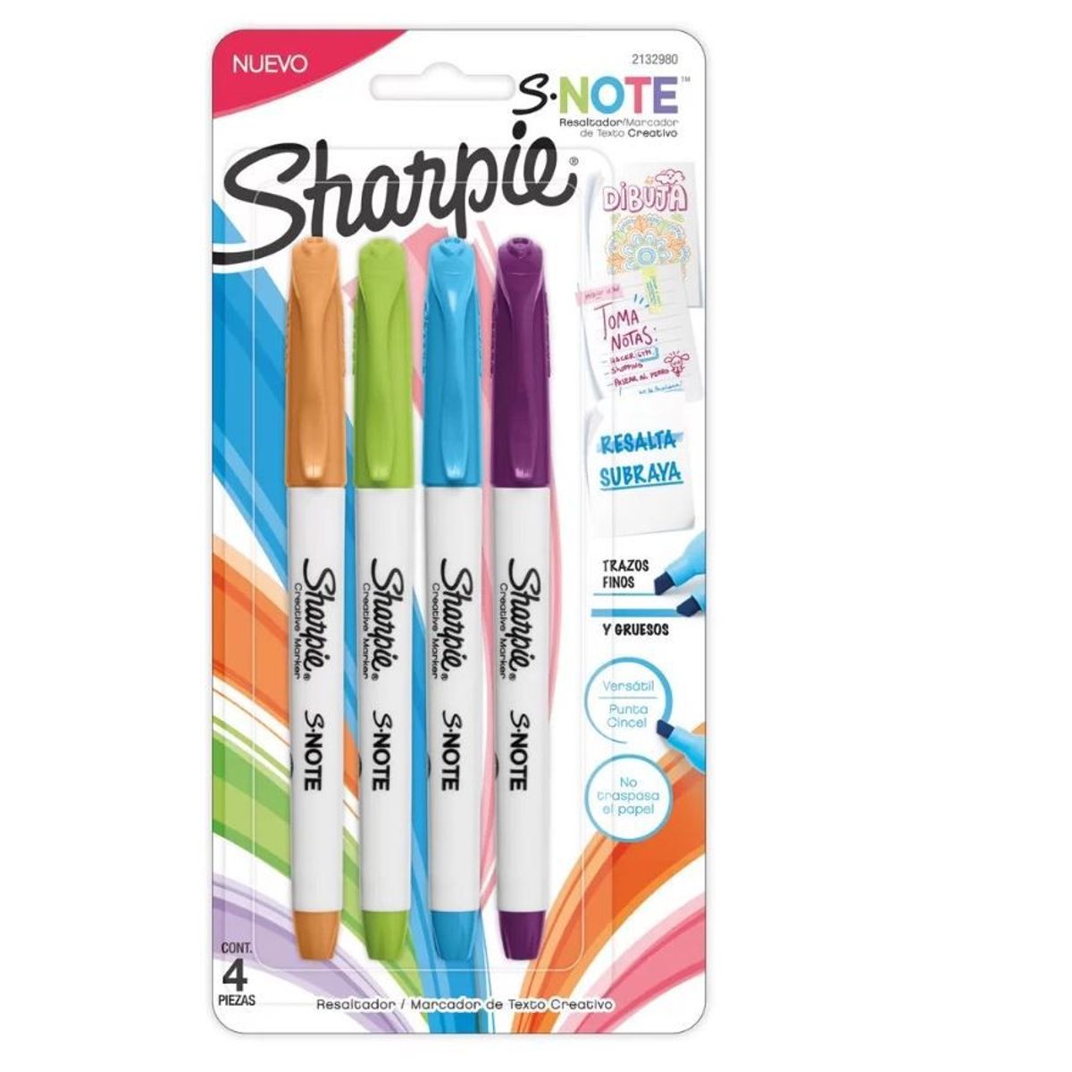 GENERICO - Resaltador 4 Colores Intensos Sharpie