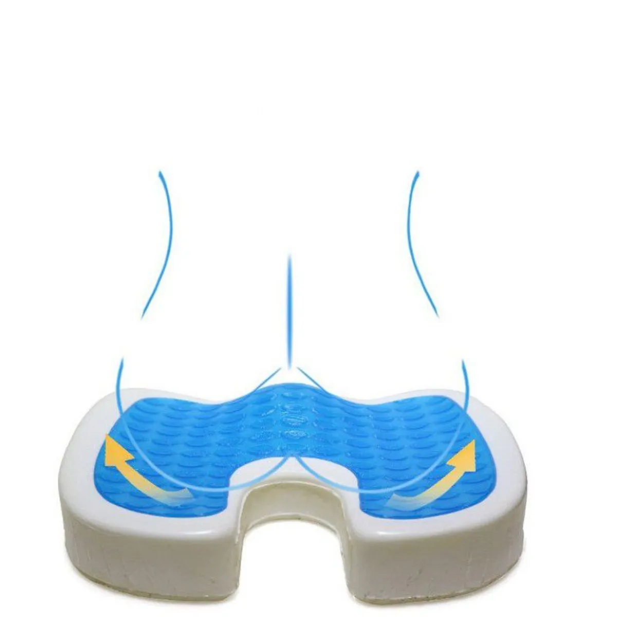 CARJOLLITY - Cojín gel asiento ergonómico lumbar auto silla oficina negro