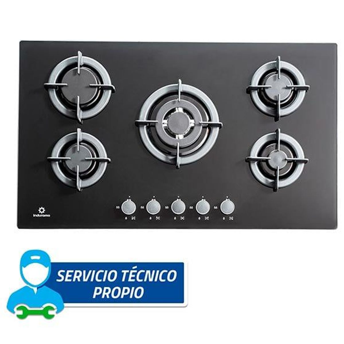 INDURAMA - ENCIMERA A GAS INDURAMA 5 INDUCTORES EGI905VDNEG