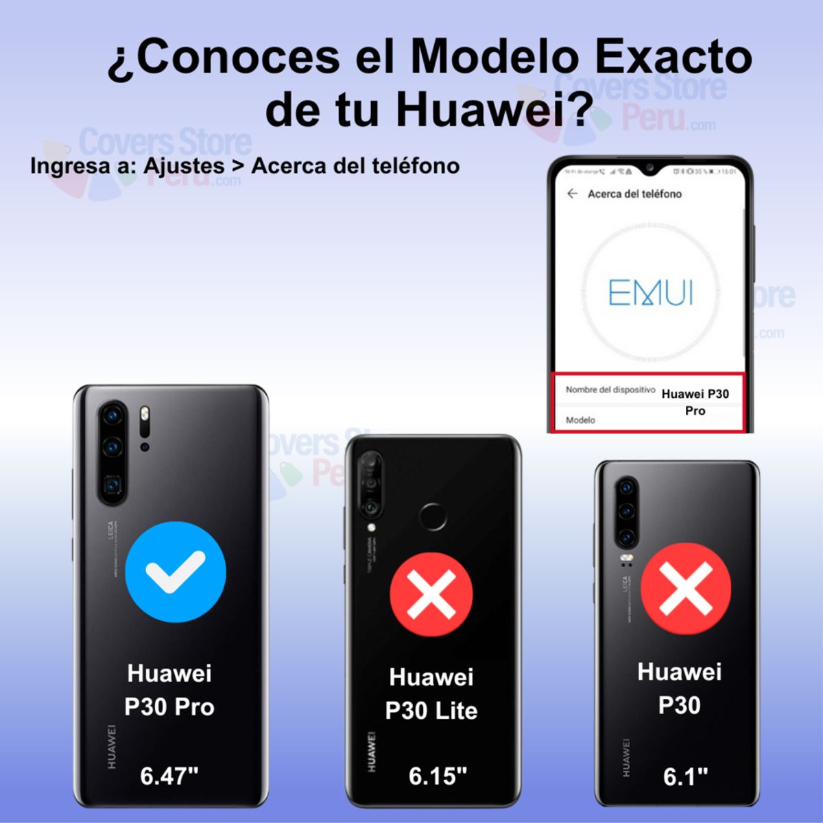 GENERICO - Funda Case para Huawei P30 Pro Flip Cover Azul Antishock Resistente