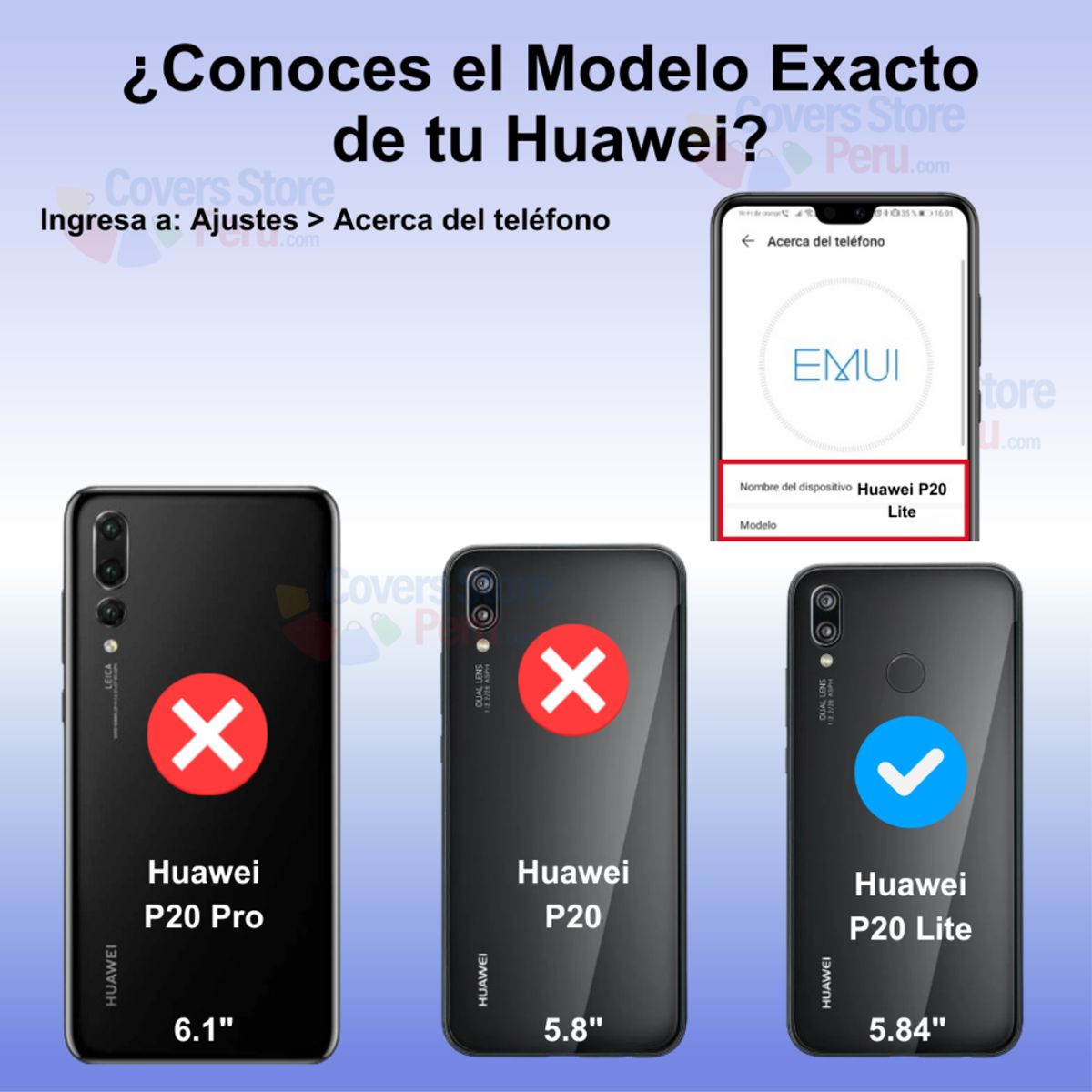 GENERICO - Funda Case para Huawei P20 Lite Flip Cover Azul Antishock Resistente