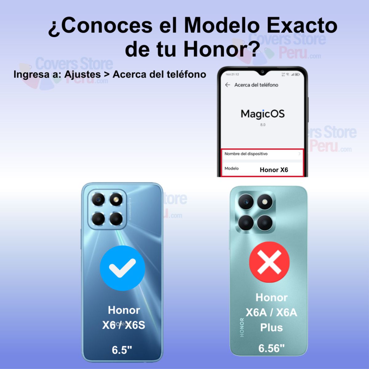 GENERICO - Funda Case para Honor X6 Flip Cover Azul Antishock Resistente