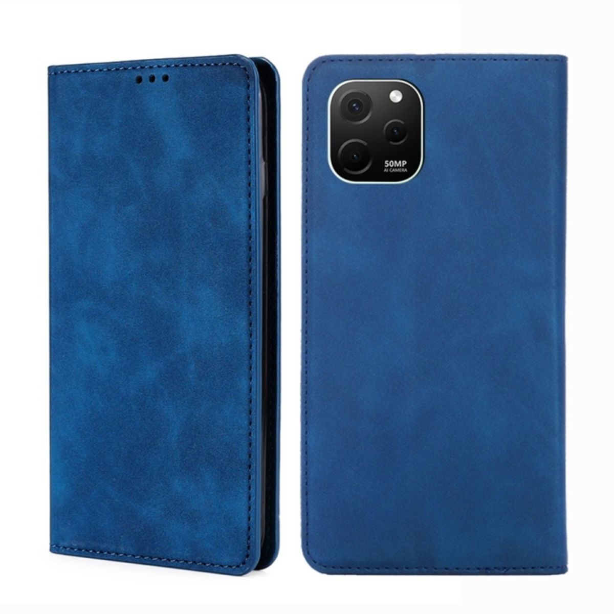 GENERICO - Funda Case para Huawei Nova Y61 Flip Cover Azul Antishock Resistente