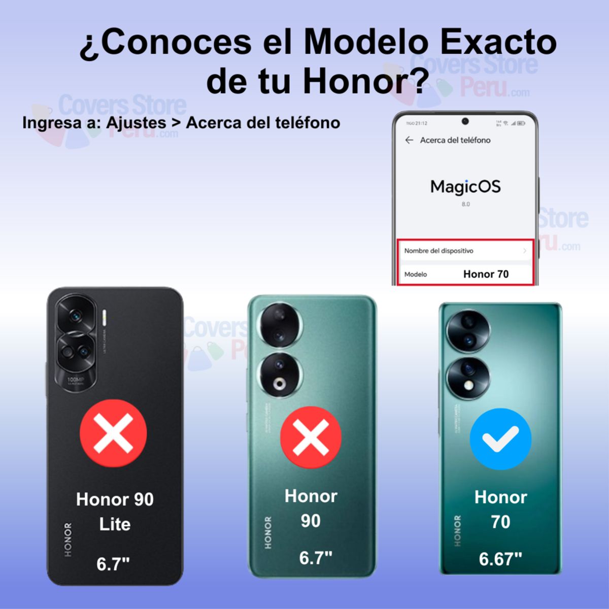 GENERICO - Funda Case para Honor 70 Flip Cover Azul Antishock Resistente