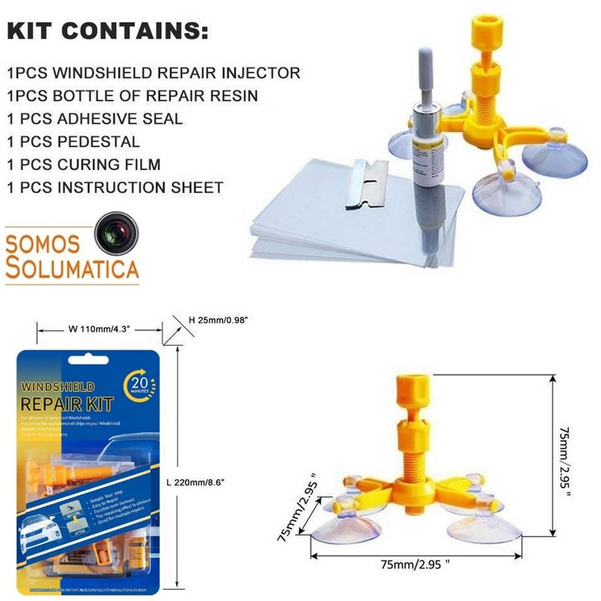 GENERICO - Kit Reparacion De Parabrisas - Original Resina Restauradora