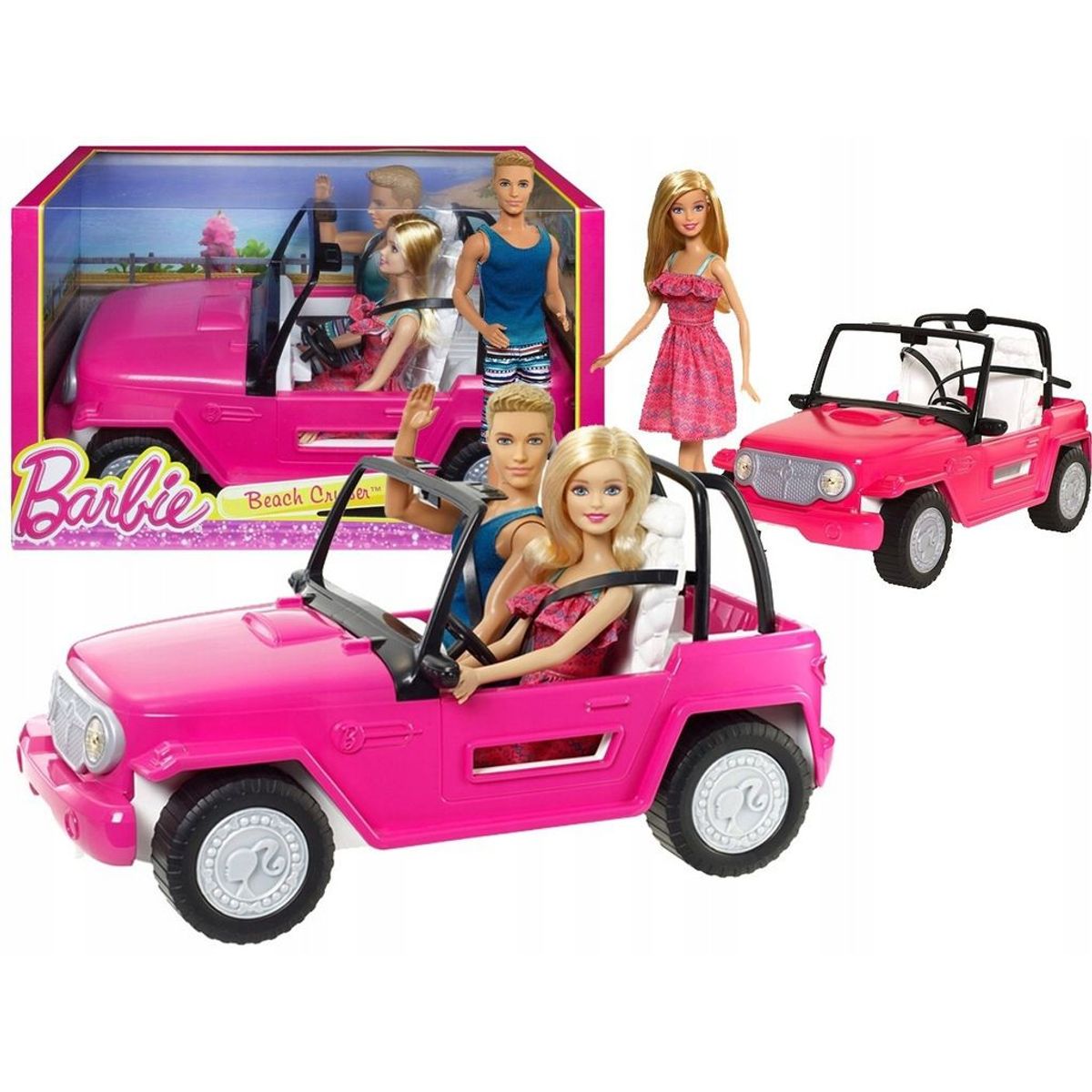 BARBIE - BARBIE KEN AUTO JEEP CRUISER CONJUNTO DE ROSAS