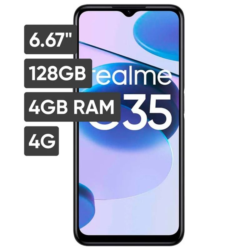 REALME - SMARTPHONE REALME C35 de 8GB RAM (4GB+ 4GB Extended) + 128GB / CAMARA  50MP/ 5000 mAh/ GLOWING BLACK