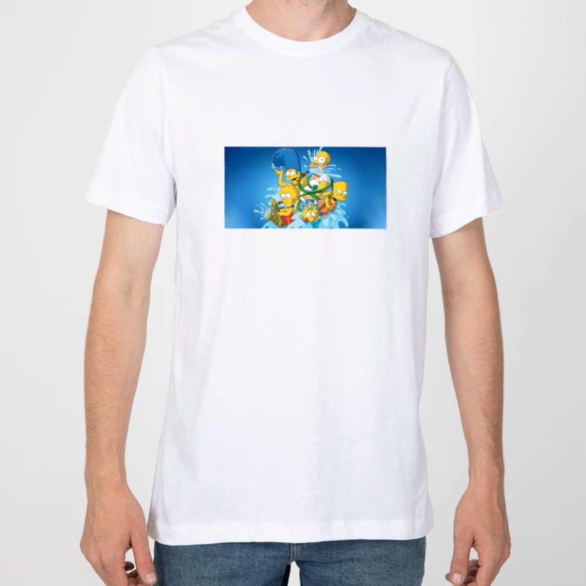 GENERICO - Polo Hombre manga corta diseño Simpson - Blanco