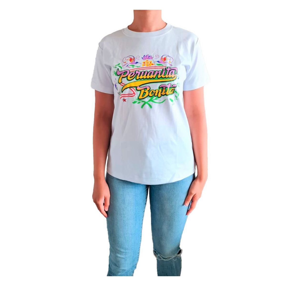 GENERICO - Polo Mujer Diseño Peruanita Bonita - Blanco