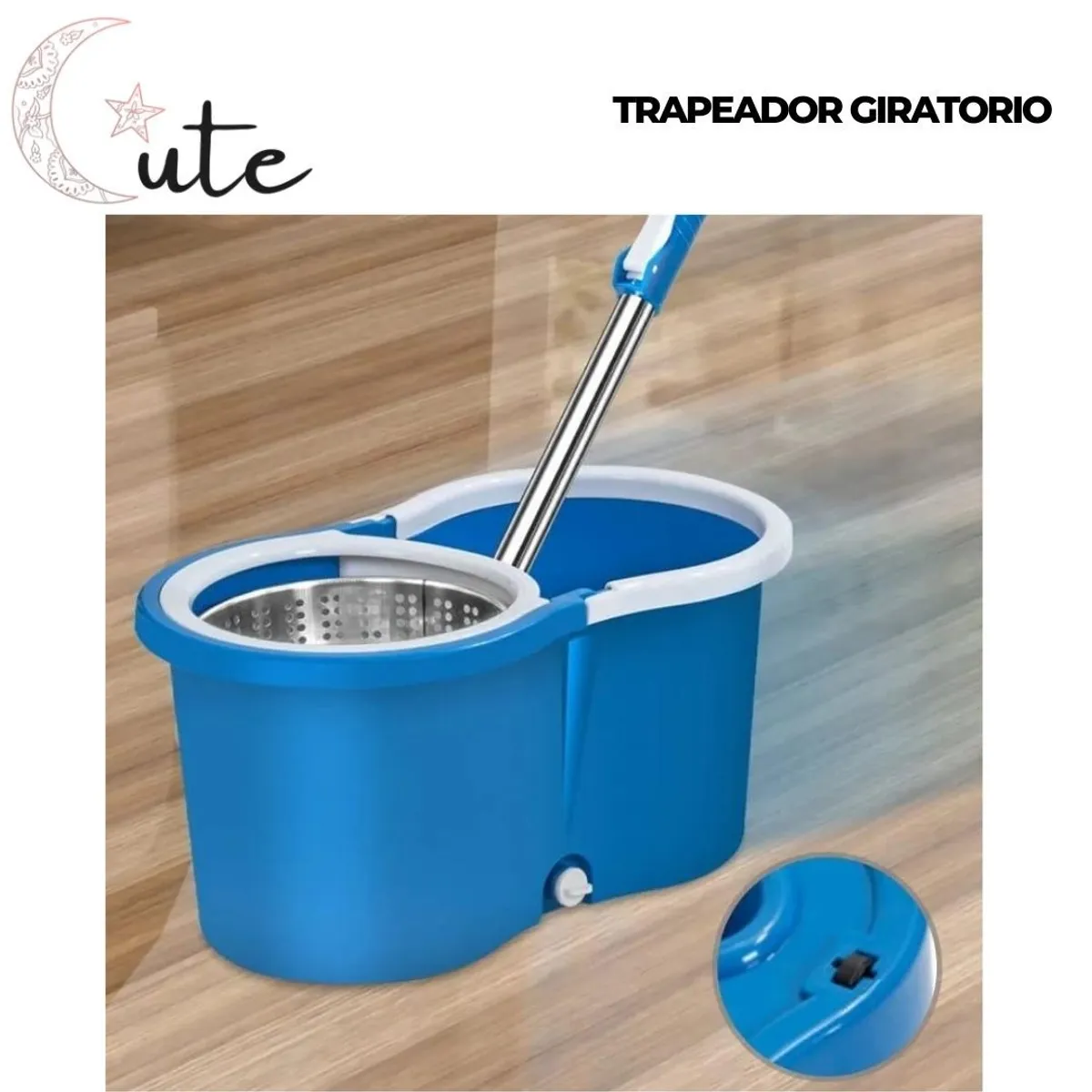 GENERICO - TRAPEADOR GIRATORIO CON ESCURRIDOR AUTOMÁTICO