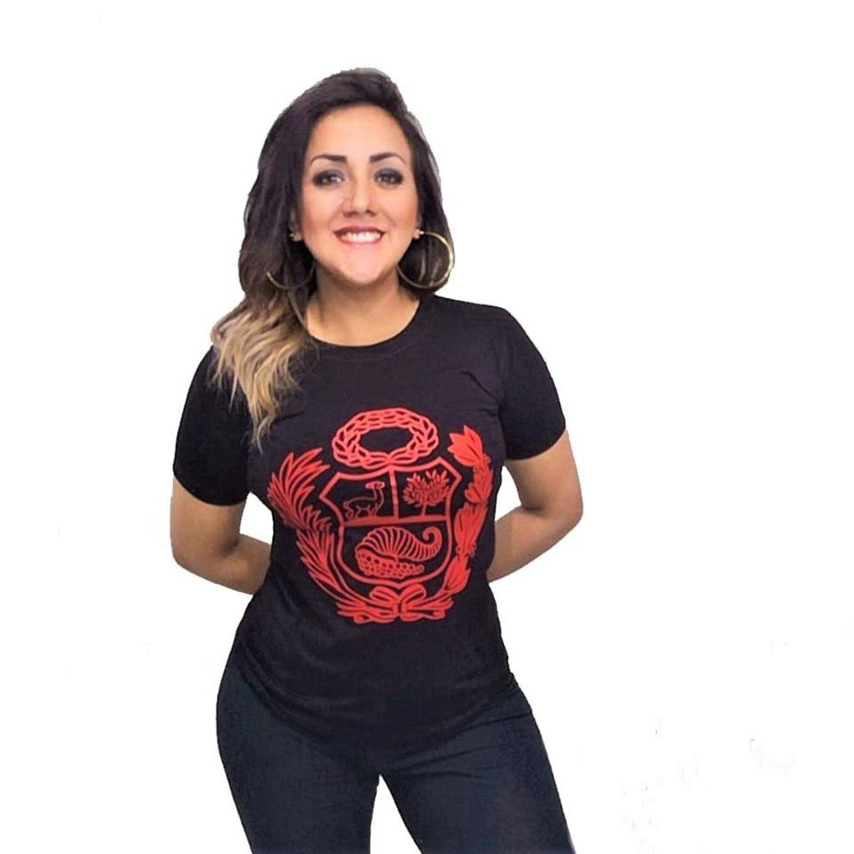 GENERICO - Polo Mujer Escudo Nacional Rojo - Nathalie Love It - Negro