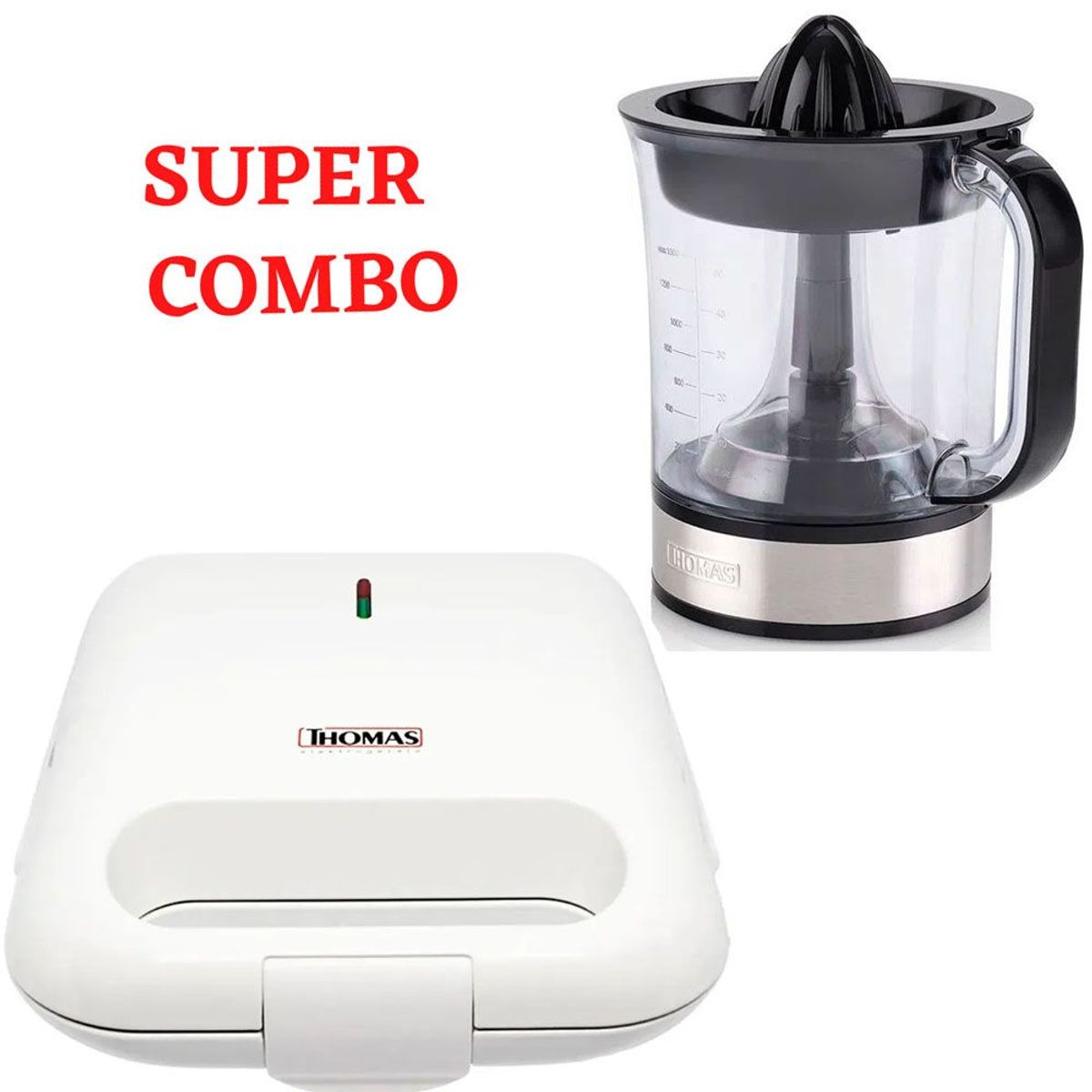 THOMAS - Sandwichera Thomas Compacta 2 Panes + Exprimidor de Naranja Thomas