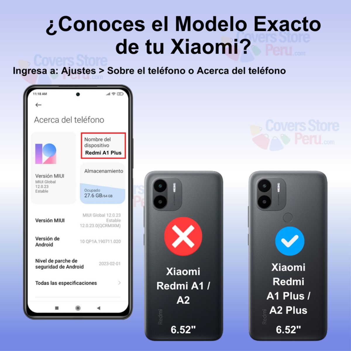 GENERICO - Funda de Xiaomi Redmi A1 Plus  Flip Cover Marrón Antishock Resistente