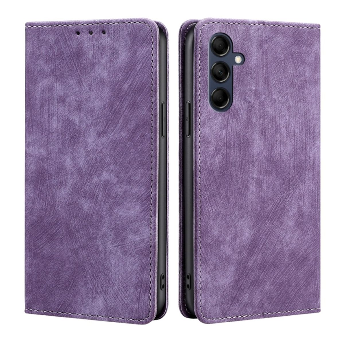 GENERICO - Funda Case para Samsung A14 4G Flip Cover Lila Antishock Resistente