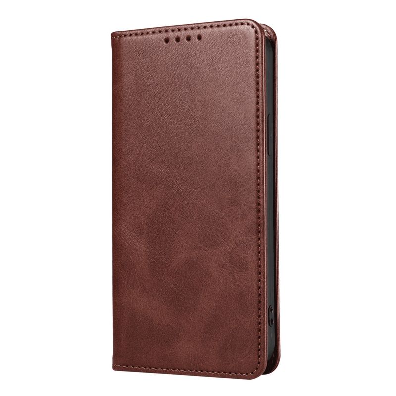 GENERICO - Funda de Motorola Edge 40 Neo Flip Cover Marrón Antishock Resistente