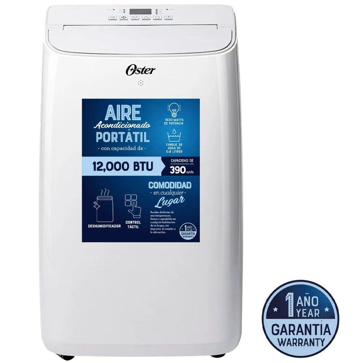 OSTER - Aire Acondicionado Portátil OSTER OS-PACPOR1210FWE Blanco