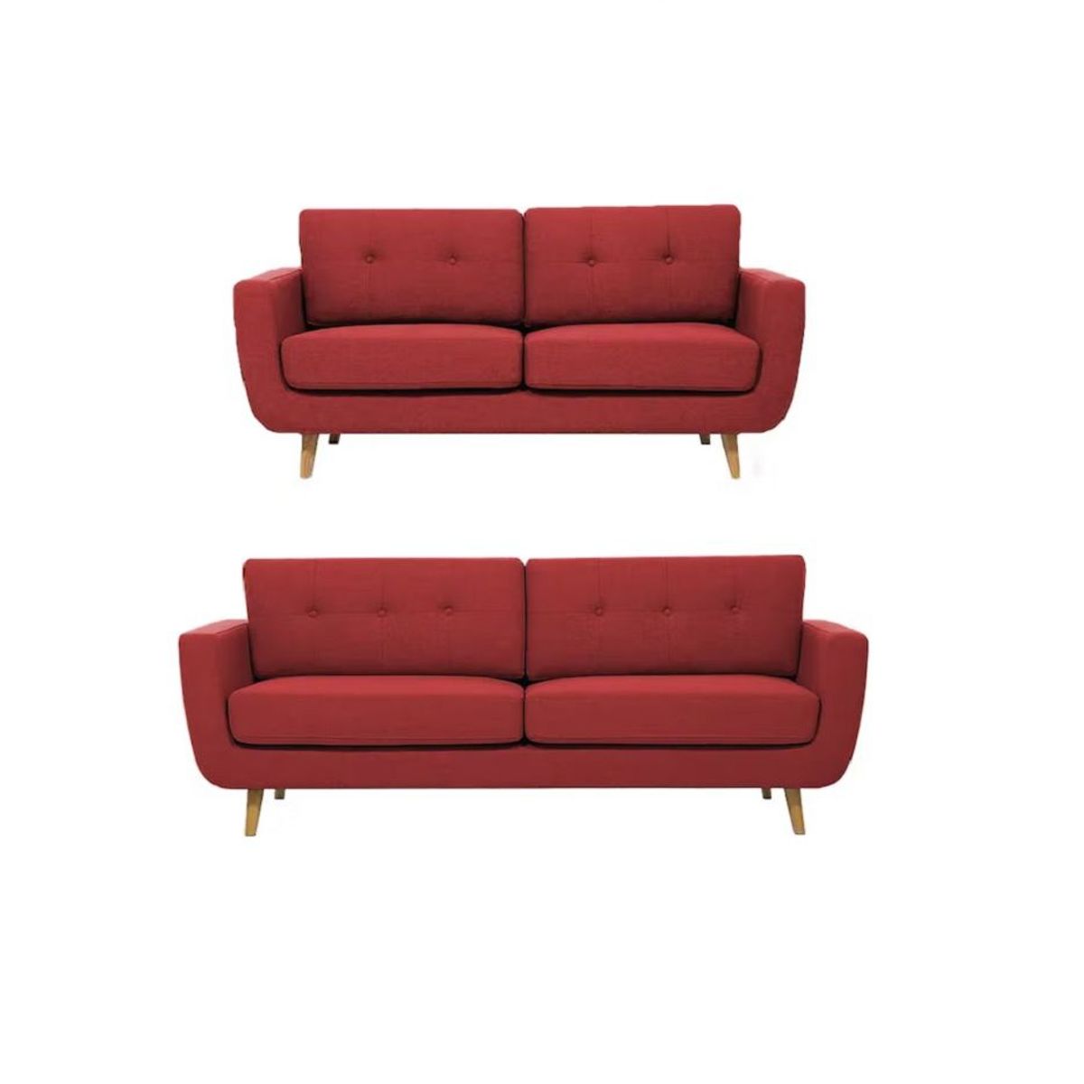 FABIANI HOME - Juego de Sala Vintage 3-2 SAM Fabiani Rojo