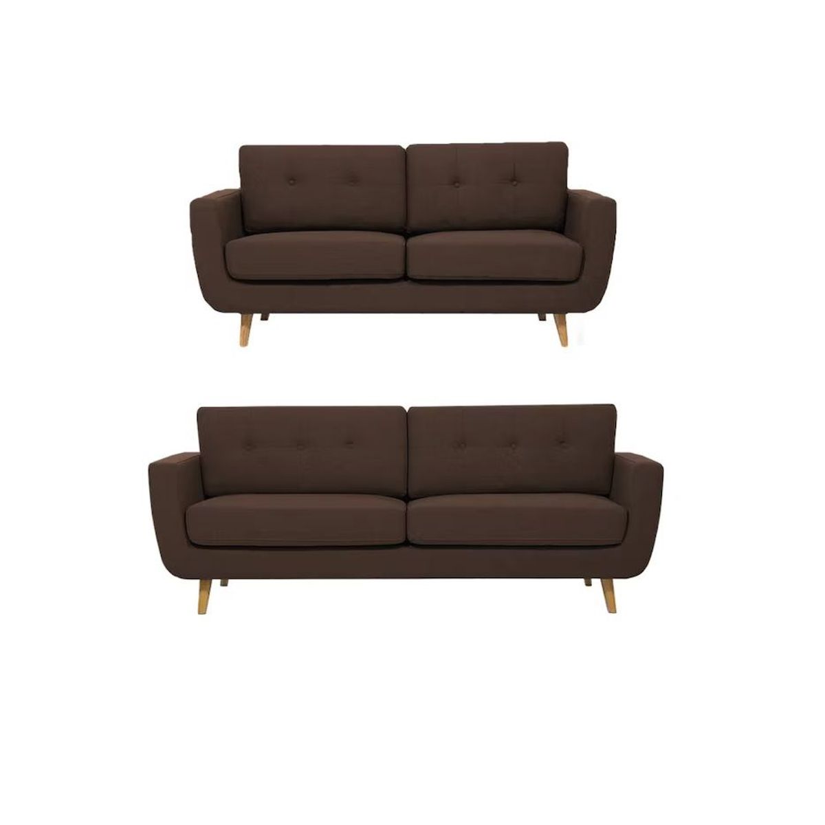 FABIANI HOME - Juego de Sala Vintage 3-2 SAM Fabiani Marrón