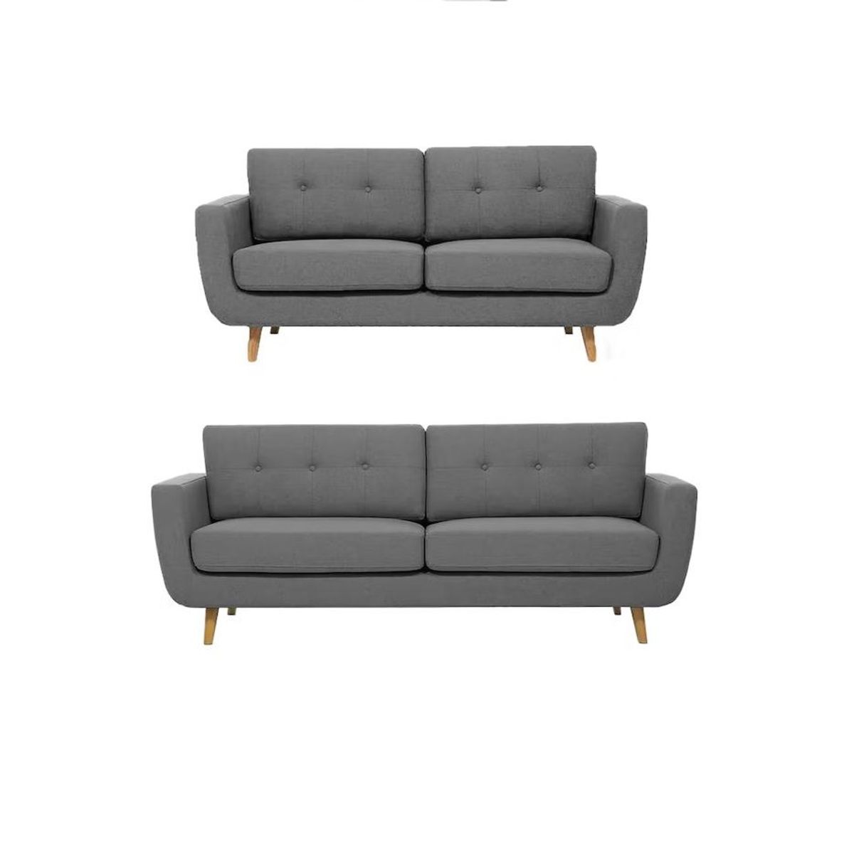 FABIANI HOME - Juego de Sala Vintage 3-2 SAM Fabiani Gris