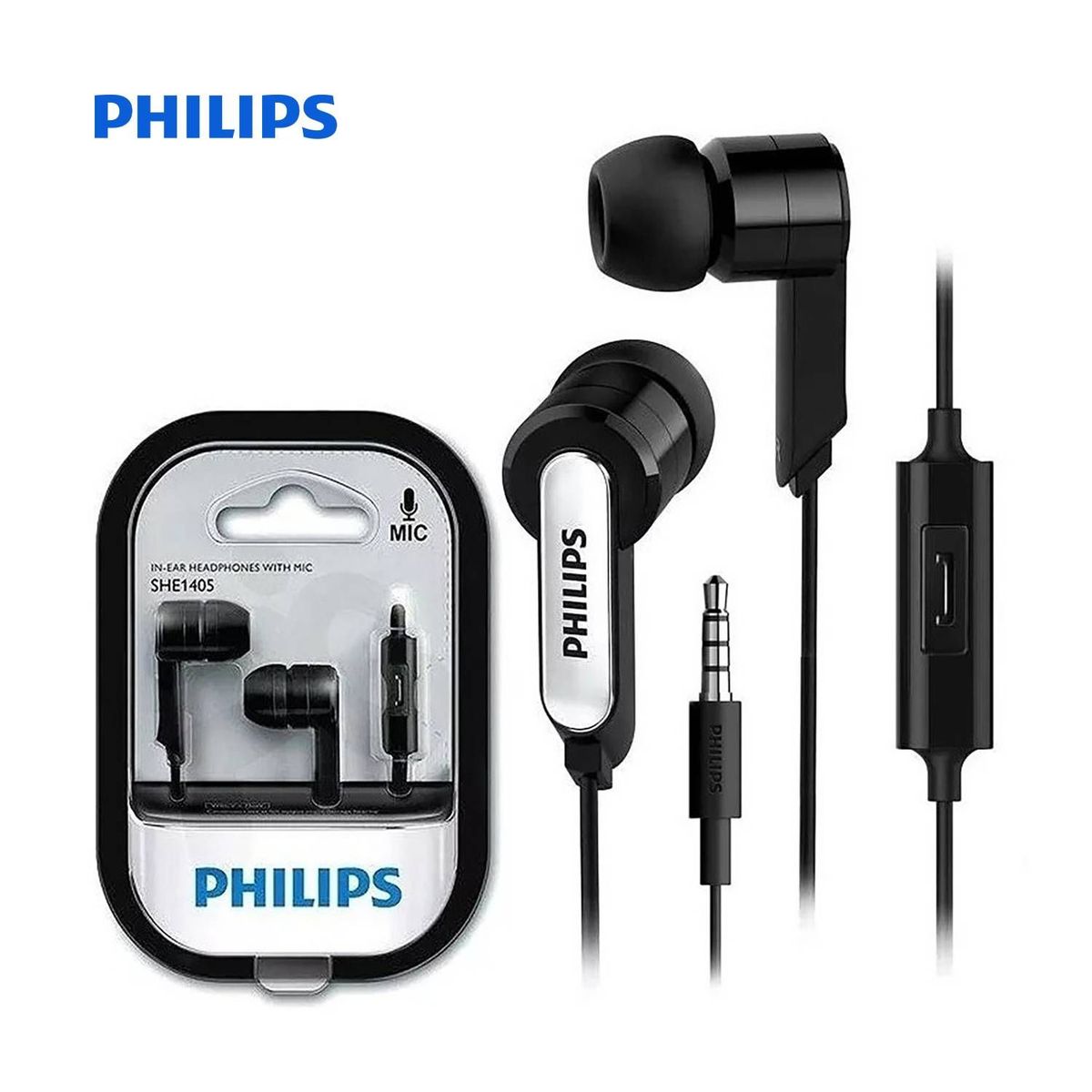 PHILIPS - AUDIFONO PHILLIPS SHE1405 - NEGRO