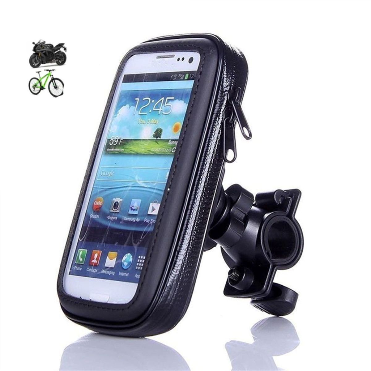 GENERICO - Holder Case Impermeable para Moto Bicicleta Scooter Soporte hasta 65