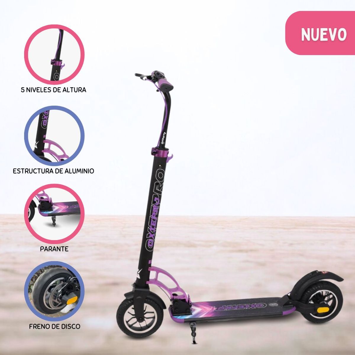 OXIEPRO - Scooter Grande de Aluminio «URPI» Purple