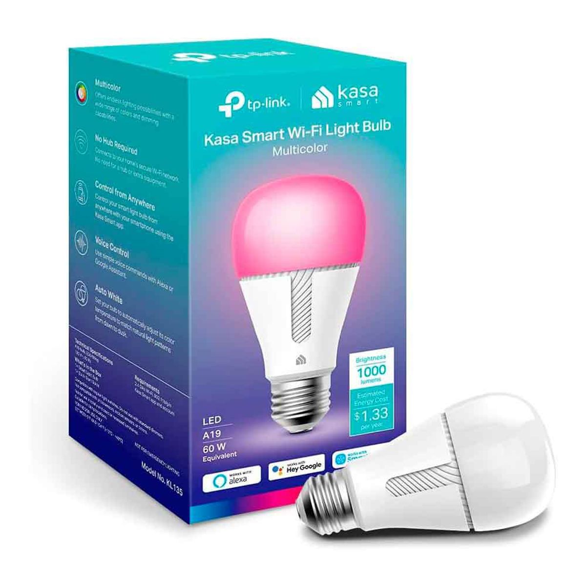 TP LINK - Foco Led Inteligen TP-Link Alexa Google 60W Multico Kasa Smart KL135