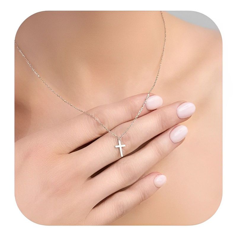 GENERICO - Collar Cruz Fe Religioso Elegante Bautizo Joya Plata