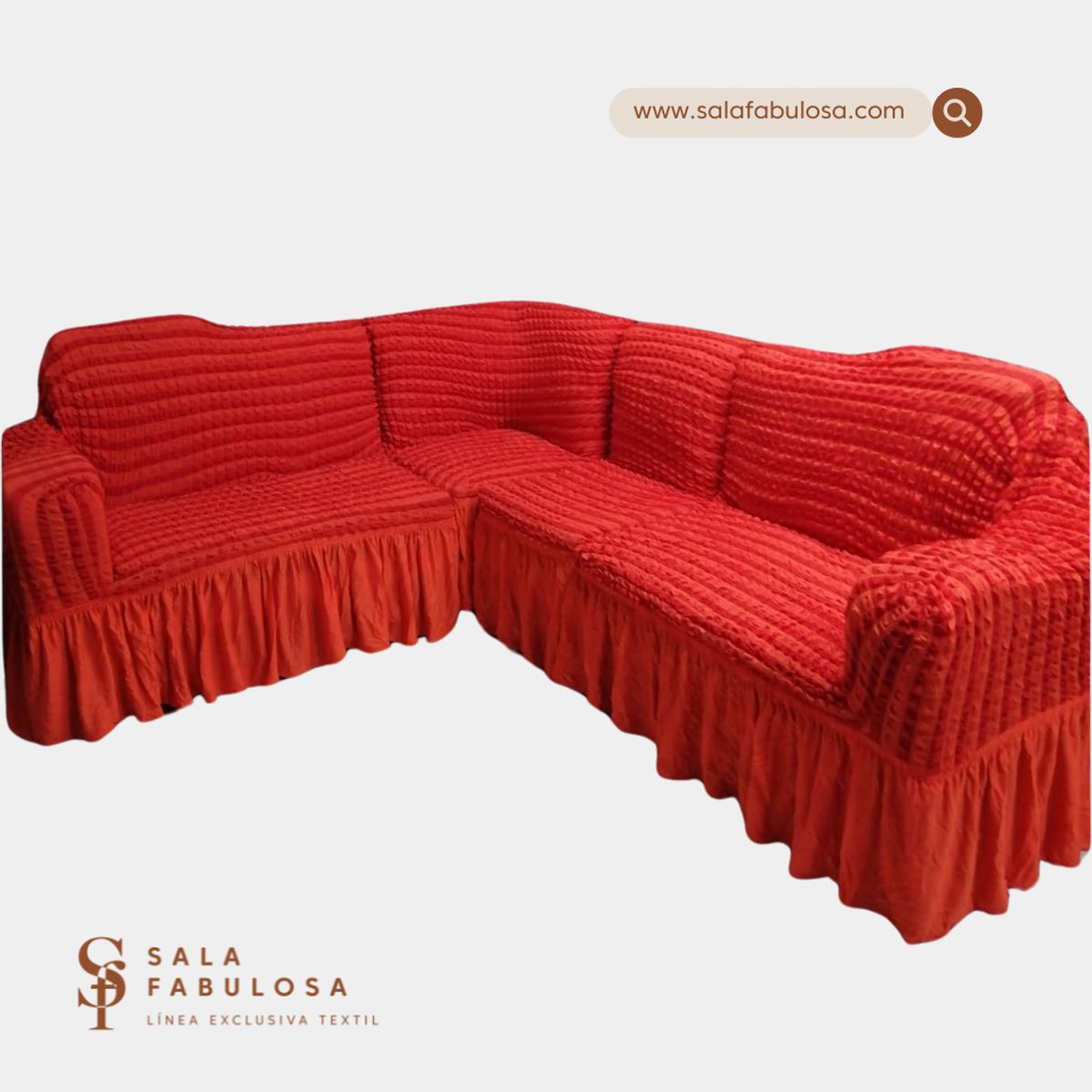 SALA FABULOSA - Funda de mueble modular 4 pzs Spandex burbuja NARANJA
