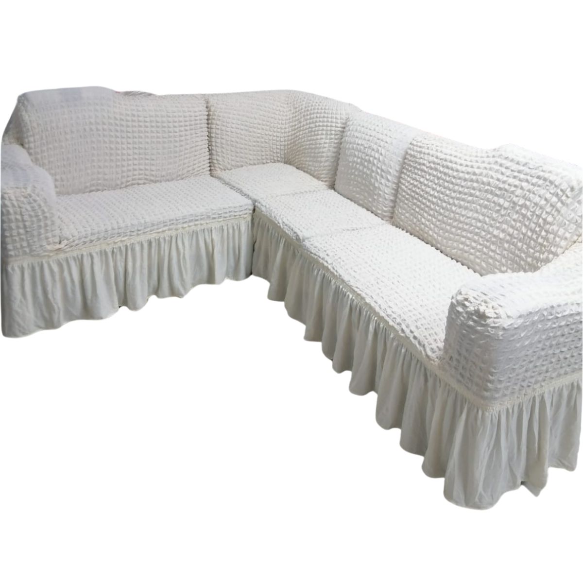 SALA FABULOSA - Funda de mueble modular 4 pzs Spandex burbuja BLANCO