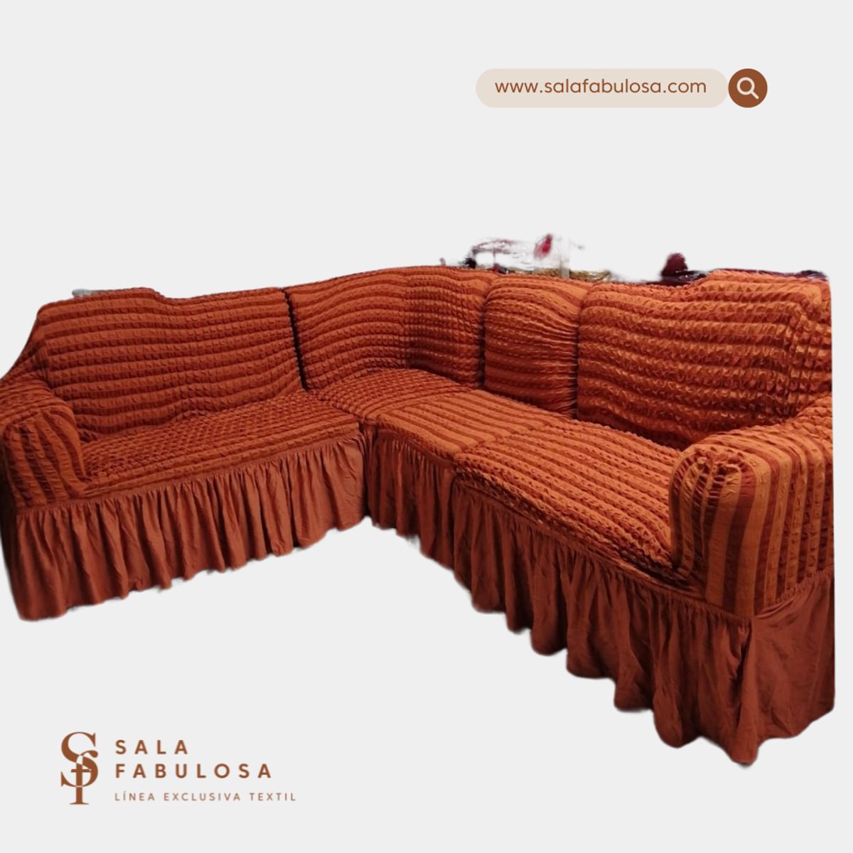 SALA FABULOSA - Funda de mueble modular 4 pzs Spandex burbuja LACRE