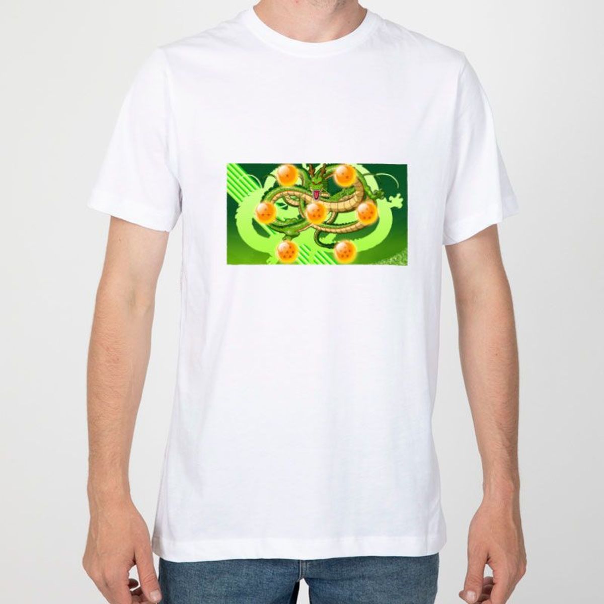 GENERICO - Polo Hombre diseño Shenlong  - Blanco