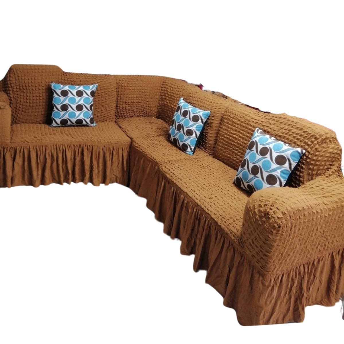 SALA FABULOSA - Funda de mueble modular 4 pzs Spandex burbuja CAMEL