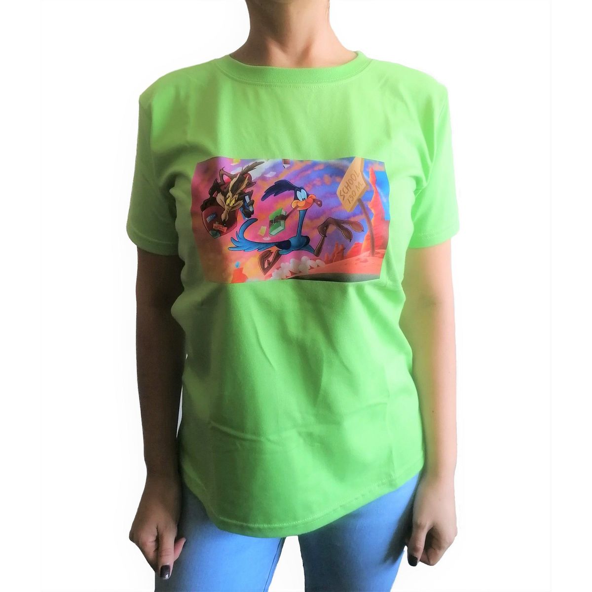 GENERICO - Polo Mujer Manga Corta Diseño Corre caminos - Verde limón