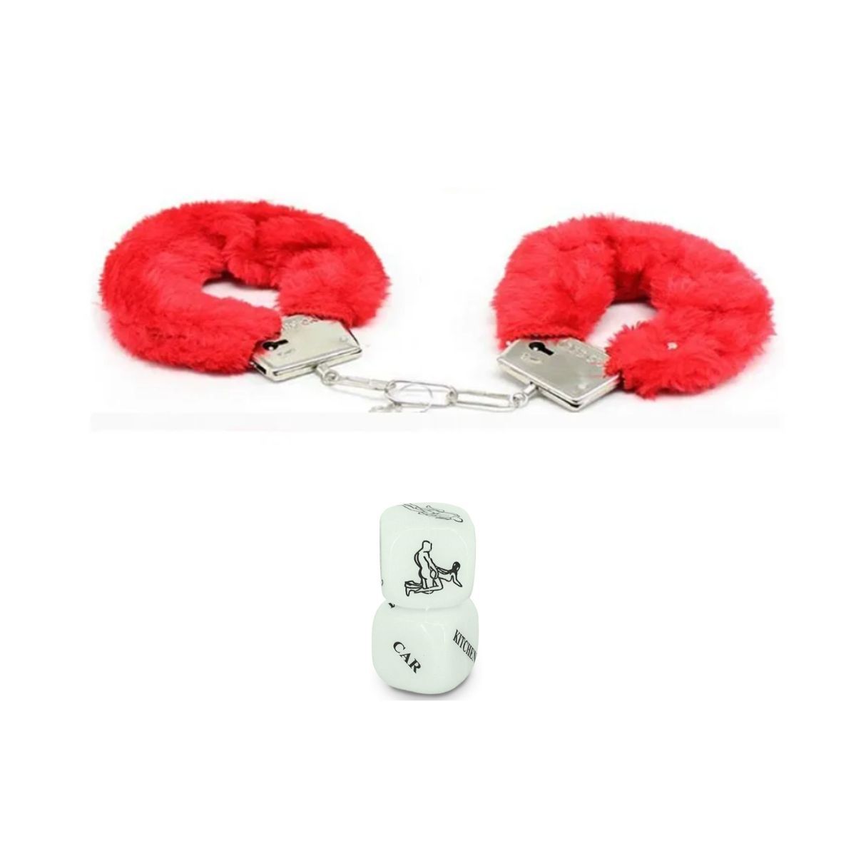 GENERICO - Pack BDSM X2 Esposas y Dados sexuales Kama Sutra