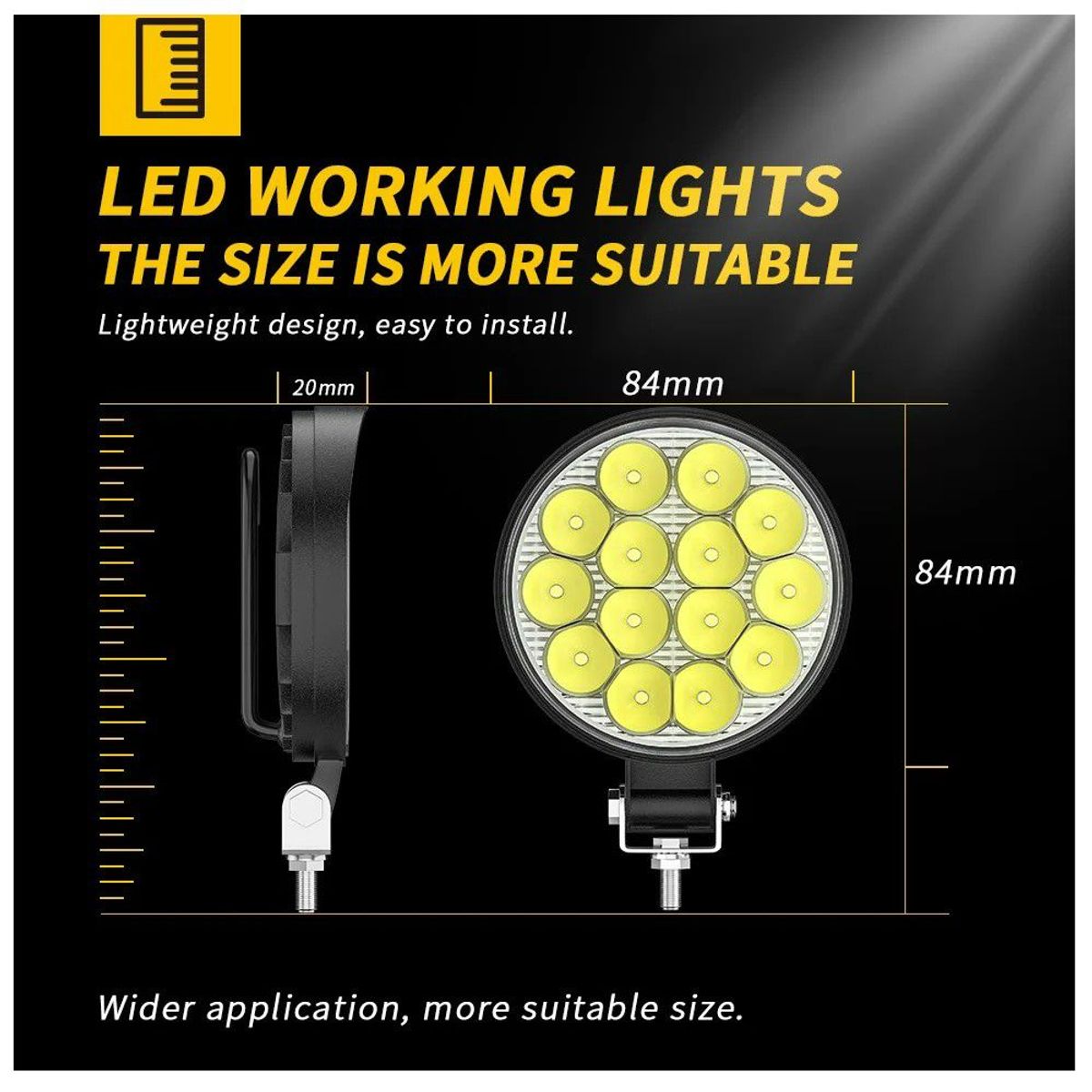 JET - Faro Led Neblinero Redondo 14 Led 42w